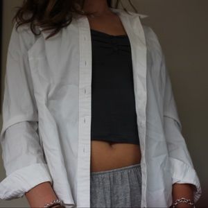 Simple white button down long sleeve